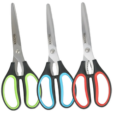 모리브 강력 절삭력 양손 주방가위 프리미엄, 3개, 혼합색상