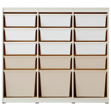 한샘 샘키즈 수납장 1305 뉴트럴베이지, B형_(몸통)크림화이트 (박스)하프베이지(B), 5단