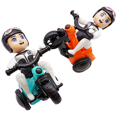 장난꾸러기 LED 오토바이 라이더 장난감 360도 회전하는 자전거, 색상-랜덤발송, 1개