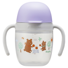 더블하트 유아용 마그마그 코롱 드링킹 컵, 퍼플, 1개