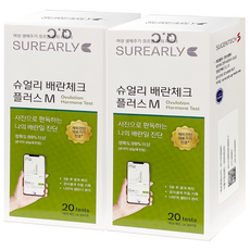 [앱연동] 슈얼리 배란테스트기 배란체크M 20개입 2개 세트, 1세트, 1세트