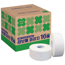 정원_가성비 좋은 2겹 엠보싱 170M 업소용 점보롤 화장지 16롤, 1박스