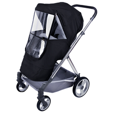 OmOm 豪華嬰兒車防風罩, 黑色, 1入