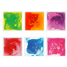 觸覺開發玩具墊 方形 6入, 綠色 黃色+橘色 紅色+紫色 粉色+紅色+藍色+粉色