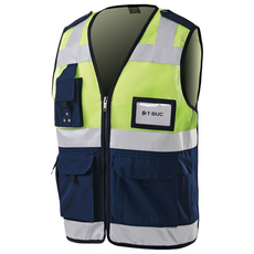 [TBUC] TBS-5011 야광조끼 방범조끼 안전조끼 메쉬조끼 여름조끼, 1개, 형광노랑+네이비