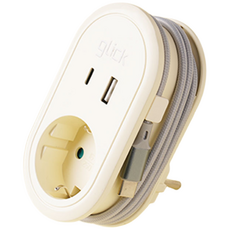 지클릭커 멀티마스터롤 고용량 4000W C타입 휴대용 콘센트 USB 멀티탭 1구 NB703PD, 크림베이지, 1개