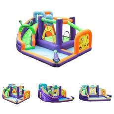 에어바운스 물놀이슬라이드 물놀이터 야외 점프 물총놀이, 우주성 380x320x200cm(팬포함), 1개