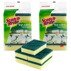 3M 향균스폰지 양면 다목적 수세미 5입 스카치브라이트, 2세트