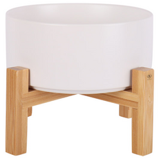 DING DONG PET 寵物架高木架瓷碗 標準L號, 白色的, 1個