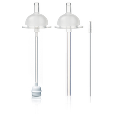 hibee Double Heart/Grosmimi/Upis適用替換奶嘴吸管 2入+簡便吸管+重力球吸管+吸管刷組 第1階段, 單色, 1組