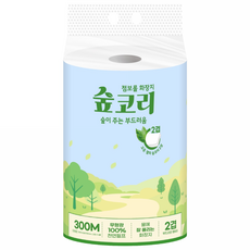 숲코리 점보롤 2겹 100% 천연펄프 점보롤 화장지 무형광 대용량, 1개, 4롤, 300m