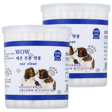 와우 애견 전용 면봉, 2개, 80개입