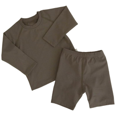 PEEKABOO 兒童素色防磨衣上衣 + 下身套組, 1個, 卡其色