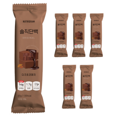 솔직단백 오리지널 다크초코퍼지 단백질바, 6개, 45g