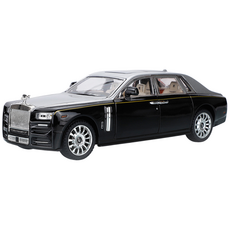 다이캐스트 1:18 롤스로이스 팬텀 합금 풀백 자동차 모형, 1개, 블랙실버