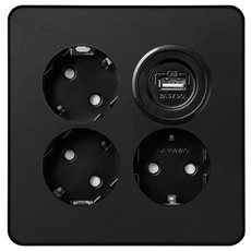 CHEIL ELECTRIC Industry The Art Plus 金屬黑色 USB 插座 1 端口 3, 1個