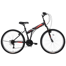 2025 벨로시아 접이식 MTB자전거 라비스FGS 26인치 21단, 1개, 156cm, 매트블랙+레드