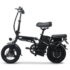 스카닉 핏 FIT 48V 접이식 14인치 출퇴근 미니벨로 PAS 스로틀 전동 전기자전거, 블랙, 스틸