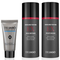 IASO Doctor Skincare For Men Refiner 150ml + Moisturizer 150ml + Action Foam Cleanser 30ml 套組, 1組