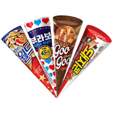 롯데웰푸드 콘 4종 혼합 12개 (월드콘3+구구콘3+돼지콘3+부라보콘3), 1세트, 160ml