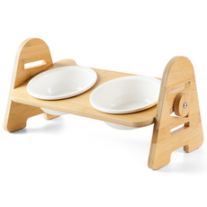 Pasteldog 2張可高度角度的木製寵物餐桌, 混色, 1個