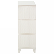 BONOHOUSE 藤編纖薄三層抽屜櫃, 奶油色, 1個