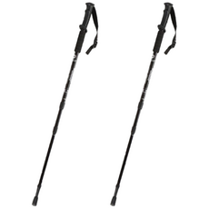 [1+1] 몽크로스 두랄루민 등산스틱 트레킹폴 경량 3단조절 남녀공용 EVA손잡이, 1개, 블랙+블랙