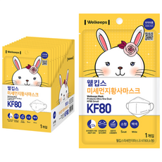 웰킵스 미세먼지황사마스크 KF80소형, 1개입, 25개, 화이트
