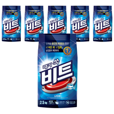 비트 분말 세탁세제 일반용 리필, 2.5kg, 6개