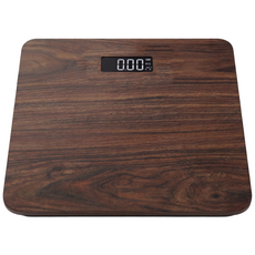유스몰 가정용 원목 디자인 디지털 체중계, 1개, 다크 오크