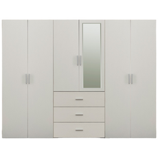 장인가구 큐비 2400 옷장세트 (800 3단서랍 거울 행거형+800행거 이불형+800 행거형), 메이플