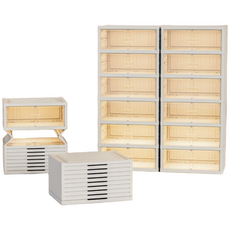 Flanders 一體型折疊式鞋子收納架 6層, 1個, 白色