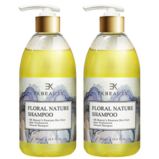 이케이뷰티 두피케어 탈모완화 천연샴푸 두피염증 가려움진정 비듬 가는머리 쉽게빠지는머리개선 두피냄새제거 약산성 남녀노소모두사용, 500ml, 2개