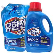 유한젠 스포츠 산소계 액체형 표백제 1.4L + 리필 1.1L, 1세트, 1개입