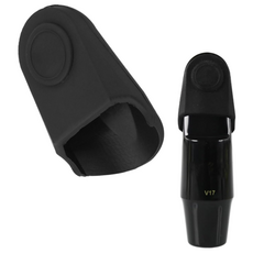실리콘 마우스피스 캡 색소폰 및 클라리넷 마우스피스용 알토 테너 겸용, 블랙, 1개