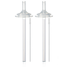 hibee Double Heart/Grosmimi/Upis適用替換吸嘴 2入+簡易吸管 2支+吸管刷組 第2階段, 單色, 1組