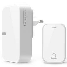 Ditwo 방수 무선 초인종 배터리 없이 자체 구동 도어벨, 흰색, 1개