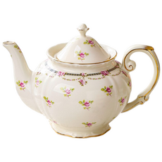 Le Pei 유럽풍 금테 빈티지 스타일 티포트 LP007, 핑크+화이트, 1050ml, 1개 핑크+화이트, 1050ml, 1개