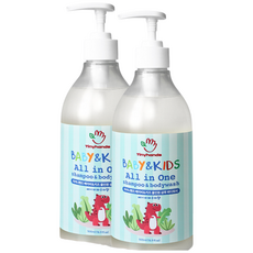 타이니핸즈 베이비키즈 올인원 샴푸바디워시 피부면역 다래추출 특허, 2개, 500ml