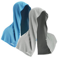 MONSTER 涼感連帽毛巾 2入組 60 x 29 cm, 灰色 + 藍色, 1套