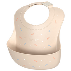 모윰 실리콘 이유식 턱받이 스윗파티, 베이지, 1개입, 1개