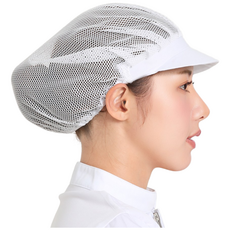 제이앤제이몰 기본 위생모 주방 급식 식품 공장 조리모, 전체망사 화이트[JJ-303], 1개