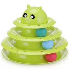 DING DONG PET 貓咪宇宙軌道玩具, 綠色, 1個