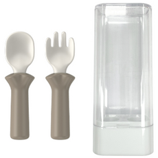 MODU'I 湯匙+叉子+收納盒組, 米色, 1組