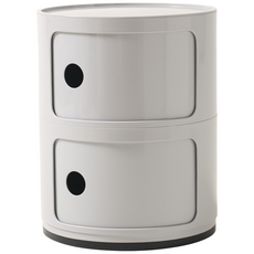 트렌드컨테이너 캔빌리지 원형 수납장 협탁, 그레이