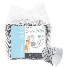 벨기에 엠펫츠 남아용 애견 강아지 기저귀 12매, 대형, 1개