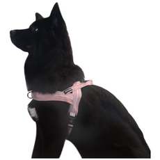 PETSTRY 狗狗防暴衝前扣氣墊Easy Walk胸背帶, 粉紅色