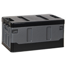 Maum Ium Market 折疊露營儲物托盤普通生活箱 50 x 30 x 24cm, 黑色的, 1個