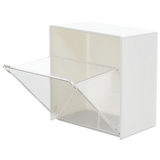 MF商店 免鑽孔多用途壁掛式迷你棉花棒化妝棉收納盒, 白色, 5個