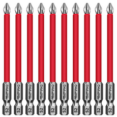 wrikri S2 고경도 재질 논슬립 미끄럼 방지 타이완 토션 십자 비트, 10개, 90mm